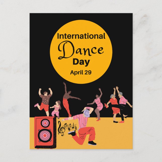 Cartão Postal Dia Internacional da Dança | Dia Mundial da Dança (Frente)