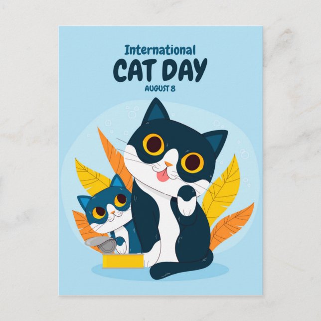 Cartão Postal Dia Internacional da Gata (Frente)