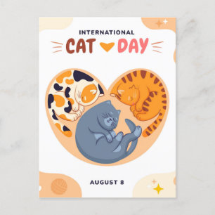 Cartão Postal Dia Internacional da Gata