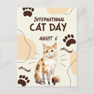 Cartão Postal Dia Internacional da Gata