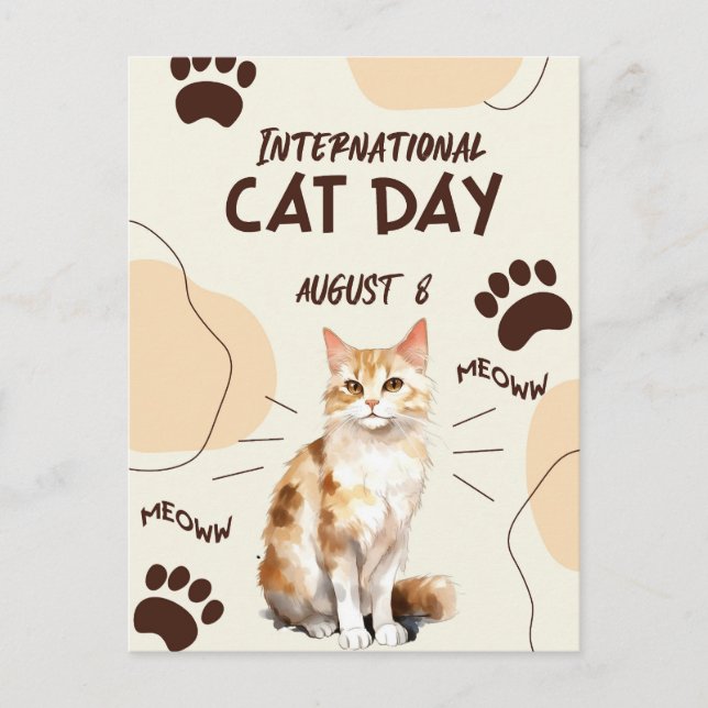 Cartão Postal Dia Internacional da Gata (Frente)