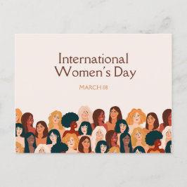 Cartão Postal Dia Internacional da Mulher 2025, Beige Elegant