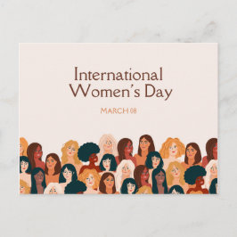 Cartão Postal Dia Internacional da Mulher 2025, Beige Elegant