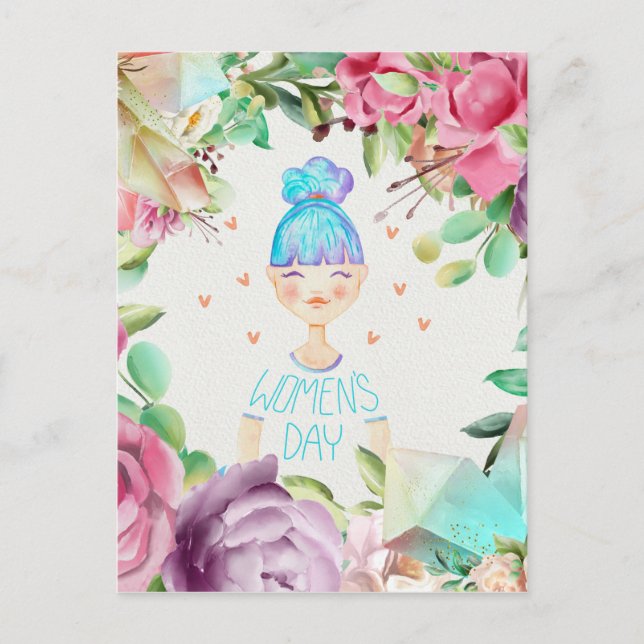 Cartão Postal Dia Internacional da Mulher 8 de Março (Frente)