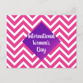 Cartão Postal Dia Internacional das Mulheres Rosa Moderno
