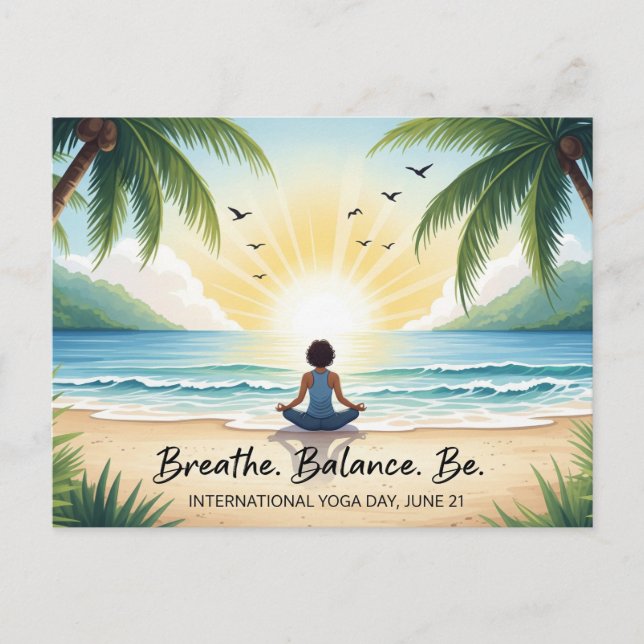 Cartão Postal Dia Internacional do Ioga (Frente)