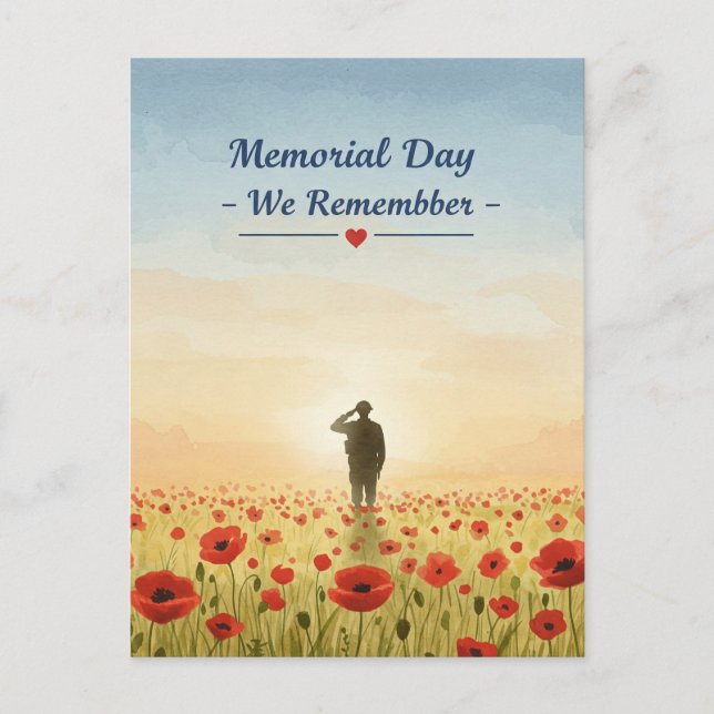 Cartão Postal "Dia Memorial - Nós Lembramos." (Frente)