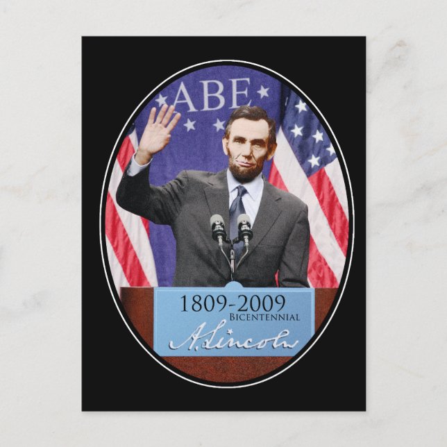 Cartão Postal Dia Moderno Abraham Lincoln (Frente)