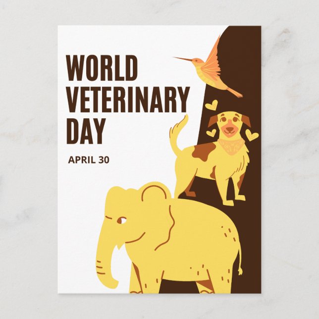 Cartão Postal Dia Mundial da Veterinária (Frente)