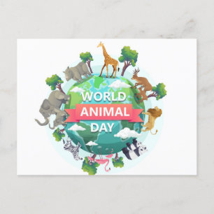 Cartão Postal Dia Mundial dos Animais