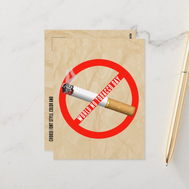 Cartão Postal Dia Mundial Sem Cigarro (Frente/Verso In Situ)