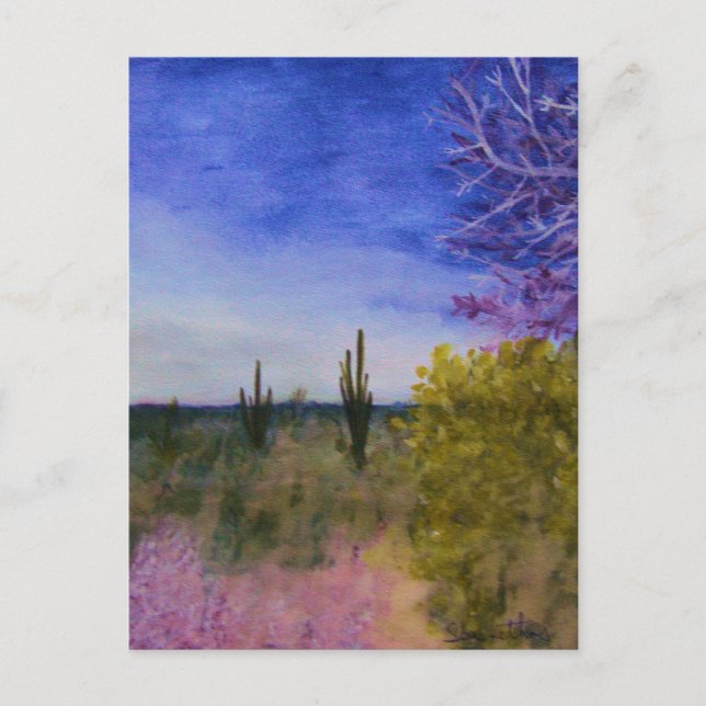 Cartão Postal Dia na Paisagem do Deserto da Arizona (Frente)