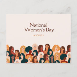 Cartão Postal Dia Nacional da Mulher Beige Elegante