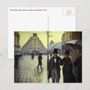 Cartão Postal Dia Rainy da Rua Paris por Gustave Caillebotte