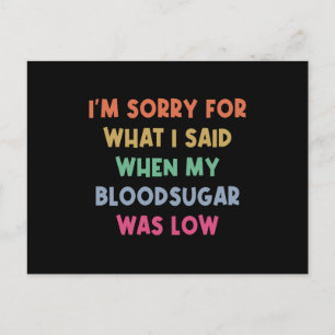 Cartão Postal Diabetes Piada de açúcar no sangue