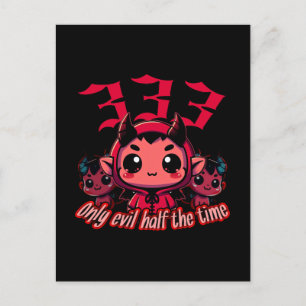 Cartão Postal Diabo Chibi - 333 Apenas mau metade do tempo
