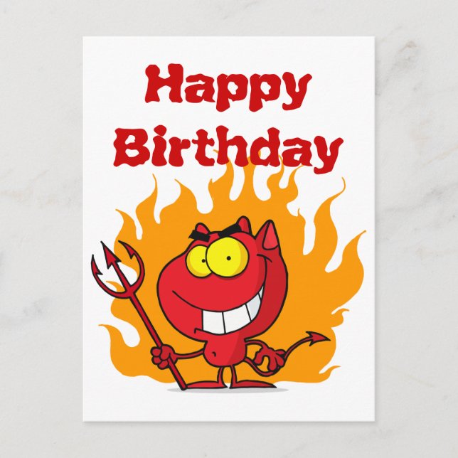 Cartão Postal Diabo De Grelha Com O Fork (Frente)