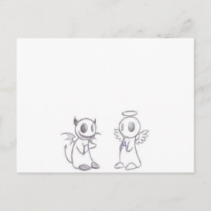 CARTÃO POSTAL DIABO E ANJO
