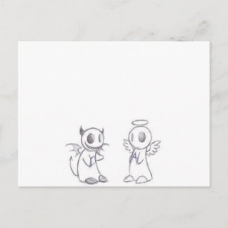 CARTÃO POSTAL DIABO E ANJO