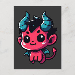 Cartão Postal Diabo Vermelho Jogador - Cartoon, Personagem, Verm