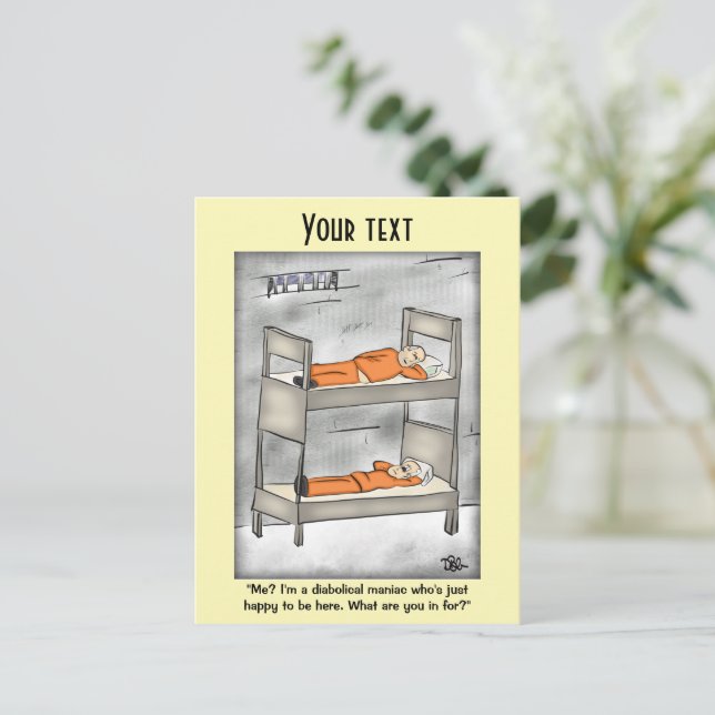 Cartão Postal Diabólico Amarelo Claro (Em pé/Frente)