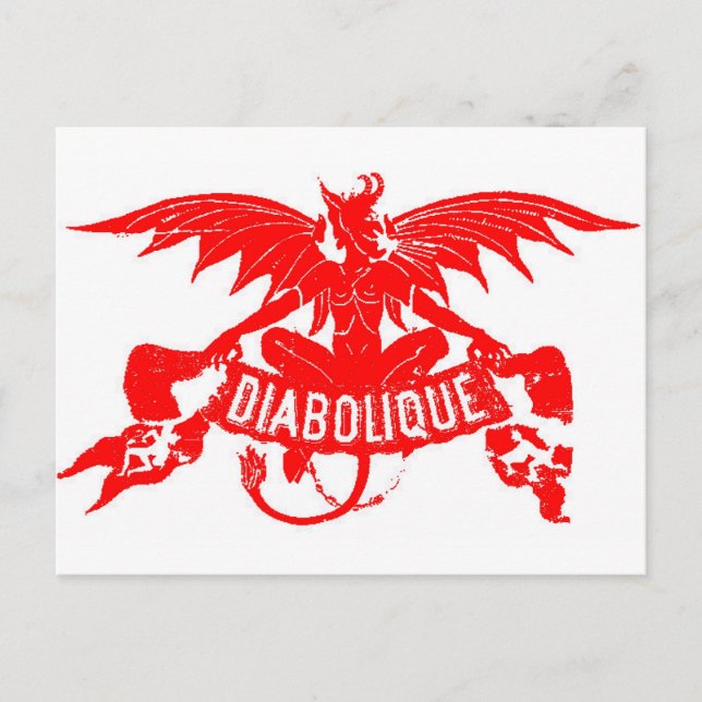 Cartão Postal Diabolique Devil Satã Vintage Cigarro Art (Frente)