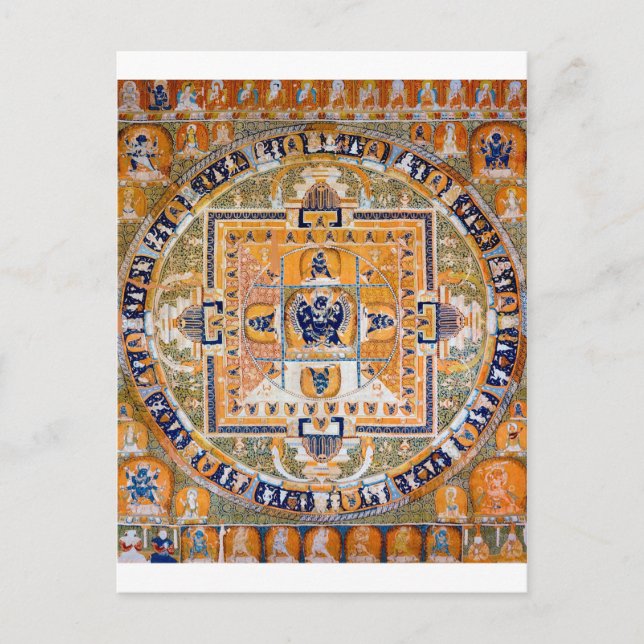 Cartão Postal Diagrama Cósmico de Mandala para a Meditação (Frente)