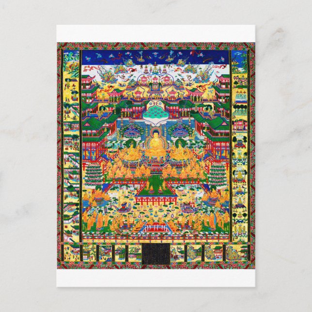 Cartão Postal Diagrama Cósmico de Mandala para a Meditação (Frente)