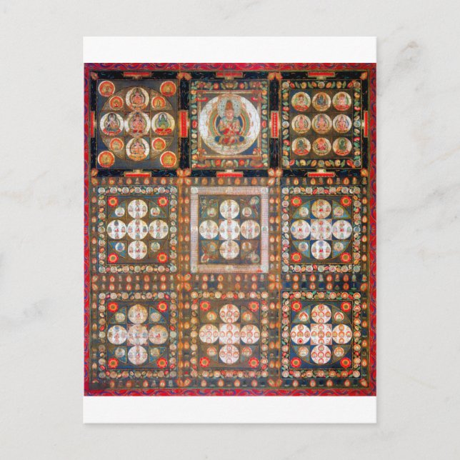 Cartão Postal Diagrama Cósmico de Mandala para a Meditação (Frente)