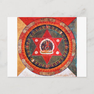Cartão Postal Diagrama Cósmico de Mandala para a Meditação