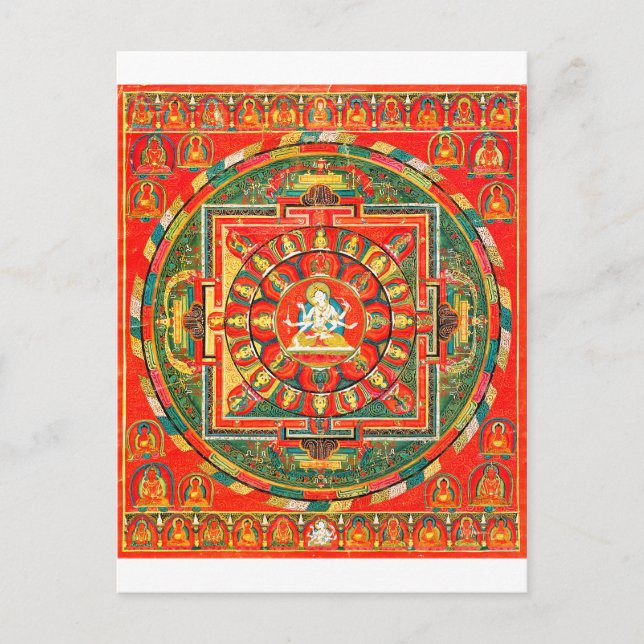 Cartão Postal Diagrama Cósmico de Mandala para a Meditação (Frente)