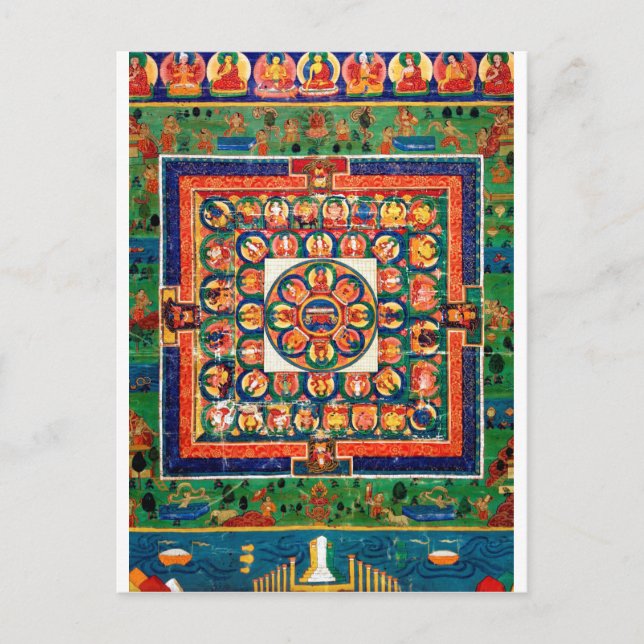 Cartão Postal Diagrama Cósmico de Mandala para a Meditação (Frente)