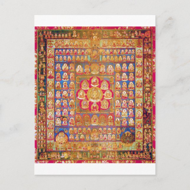 Cartão Postal Diagrama Cósmico de Mandala para a Meditação (Frente)