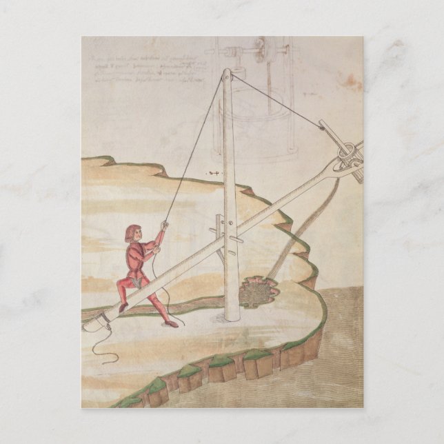 Cartão Postal Diagrama do método de abastecimento de água (Frente)