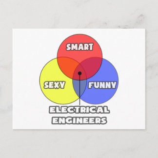 Cartão Postal Diagrama Venn.. Engenheiros elétricos