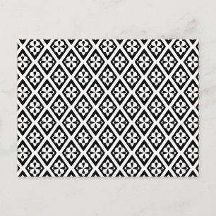 Cartão Postal Diamantes medievais - preto e branco