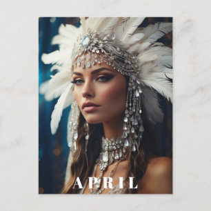 Cartão Postal *~ DIAMOND Boho Mulheres AP53 ANIVERSÁRIO DE ABRIL