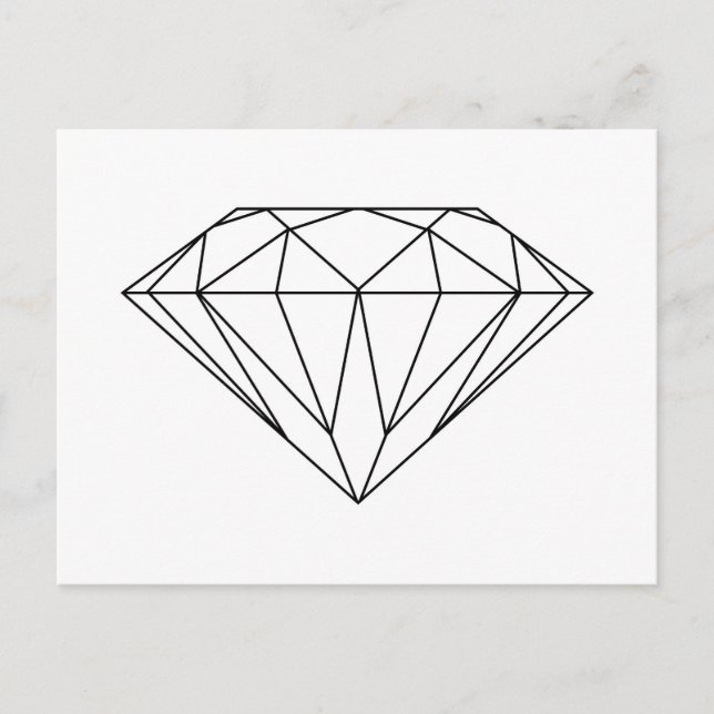Cartão Postal Diamond Drawing Black and White Modern (Negra e Br (Frente)