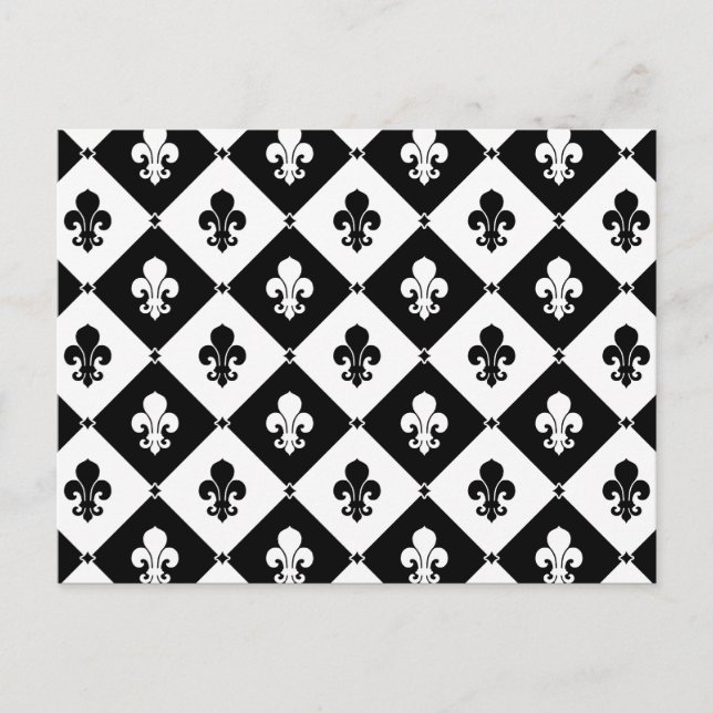 Cartão Postal Diamond Fleur De Lis Pattern (Frente)
