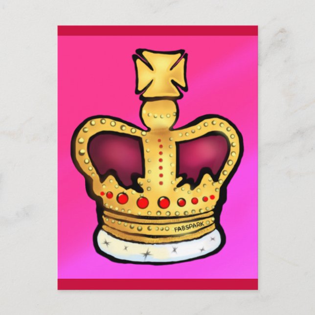 Cartão Postal Diamond Jubilee Crown - desenho lindo (Frente)