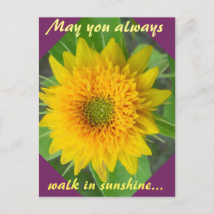 Cartão Postal Diamond Sunflower com cartão-postal inspirador