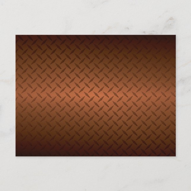 Cartão Postal Diamondplate Look Pattern Black to Copper Fade (Pa (Frente)