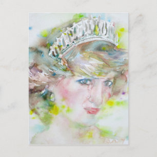 Cartão Postal diana, princesa de wales - retrato aquoso.3