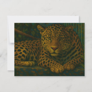 Cartão Postal Diário da Selva - Leopardo Descansado na Selva