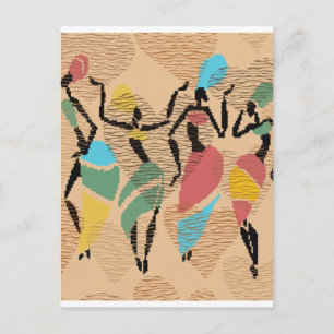 Cartão Postal Dias de os namorados africanos dançam, padrão femi