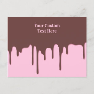 Cartão Postal Dica de Chocolate de Texto Personalizado