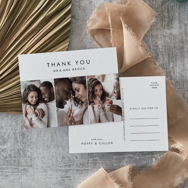 Cartão Postal Dica de Tipografia 3 Modelo de Foto Obrigado (Criador carregado)