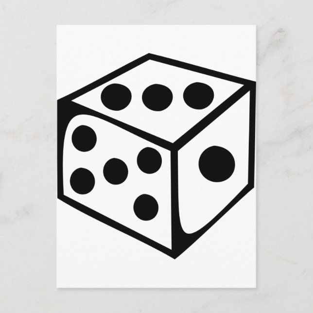 Cartão Postal Dice - Três (Frente)