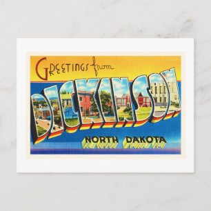 Cartão Postal Dickinson North Dakota ND Viagens vintage Souvenir