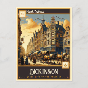 Cartão Postal Dickinson North Dakota   Vintage